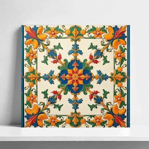 Sicilian Majolica Tile: Italian Floral Ceramic Kitchen Backsplash