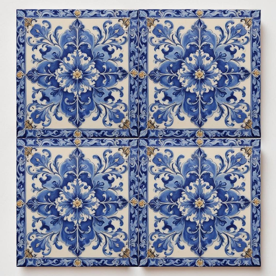 Blue Amalfi Majolica Tile: Mediterranean Ceramic Wall Art - Etsy