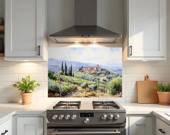 Tuscany Tile Mural – Italian Vineyard Kitchen Backsplash
