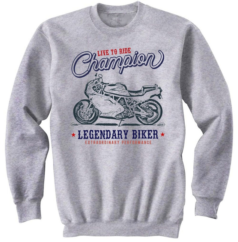 Motorcycle Gift Motorcycle Sweatshirt Motorcycle Sweater Biker Gifts Bike Hoodies Ducati 900 SS 92 Live to Ride Champion