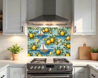 Amalfi Coast Lemon Tile Mural – Italian Coastal Kitchen Backsplash