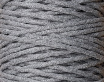 5mm Mid Grey Cotton Twisted Cord – Macrame, UK Made