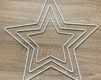 Metal Wire Star Available in 3 sizes - White colour, Dream Catcher Star