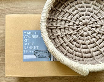DIY Coiled Basket Tray Kit, Rope Tray Kit, Make it Yourself Kit, Craft Kit
