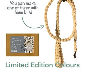 Limited Edition DIY Make it yourself Macrame Kit - Dog Lead /  Dog Leash, optional poop bag holder, Craft Kit