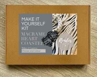 DIY Macrame Heart Coasters Kit – UK Cotton Cord Craft