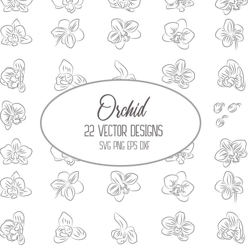Download Orchid SVG Bundle Flower Icon SVG Flat Flowers Clipart | Etsy