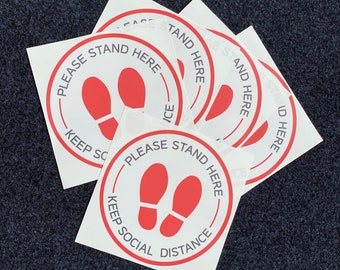 Social Distancing Floor Signs 20 Pack Carpet | 6 Feet Anti-Slip Safety Markers | New With Defects