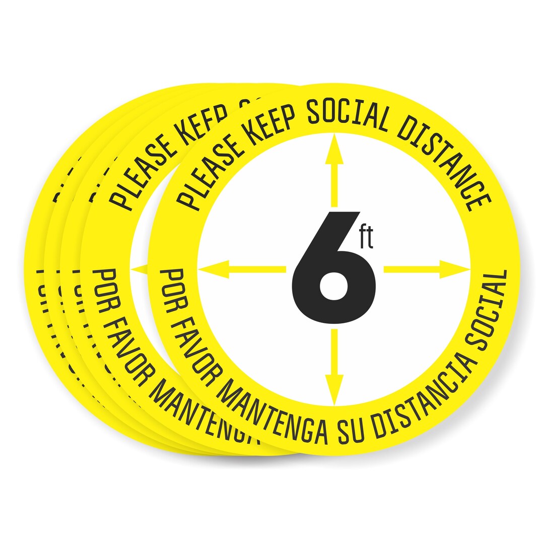 10 Pack Social Distancing Floor Stickers Signs Decal For Carpet