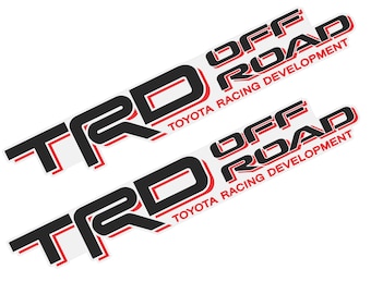TRD OFF ROAD Toyota Racing Development Truck Decal Set of 2 Clear Vinyl Stickers
