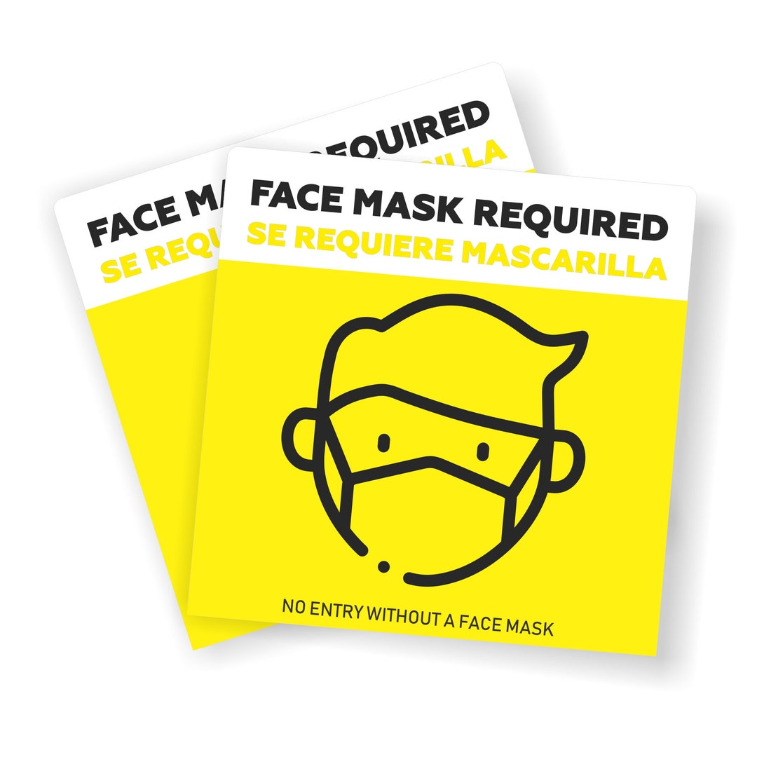 Face Mask Required Sign Window Stickers 2 Pack | Door Decal Business ...