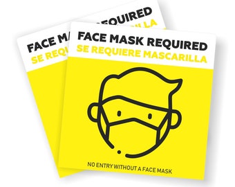 Face Mask Required Sign | Window Stickers (2 pack) | Door Decal