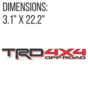 TRD 4x4 Off-Road Vinyl Decal Set For 2016-2020 Tacoma Tundra – Black & Burgundy Stripes (3" X 22")