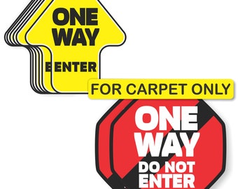 One Way Arrow and Do Not Enter Floor Decals Carpet | Anti-Slip Directional Signs Warehouse Retail