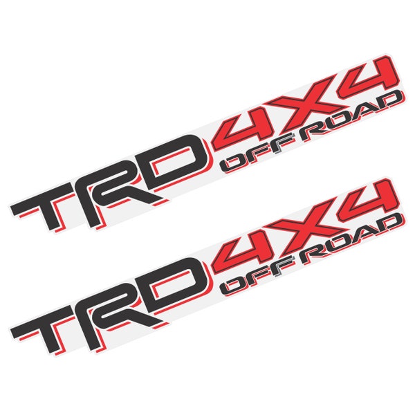 TRD 4x4 OFF ROAD Truck Decal Set of 2 Clear Vinyl Stickers