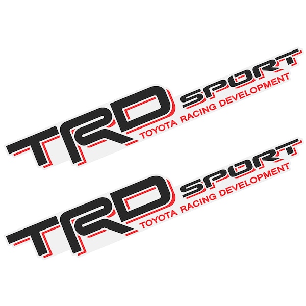 TRD SPORT TOYOTA Racing Development Truck Decal Set of 2 Clear Vinyl Stickers