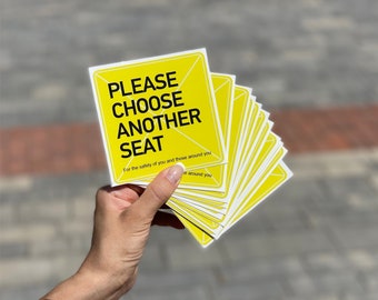 Choose Another Seat Floor Signs 40 Pack | Anti-Slip Seat Safety Decals for Schools Events Theaters