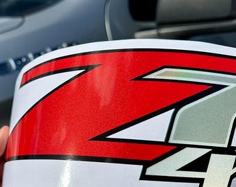 Z71 4x4 Reflective Vinyl Replacement Decal Sticker Chevy Silverado GMC Sierra 1500 2500HD Bedside Set of 2