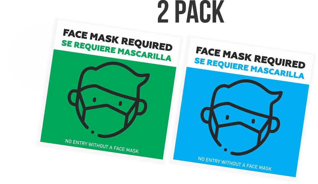 Face Mask Required Sign Window Stickers 2 Pack | Door Decal Business ...