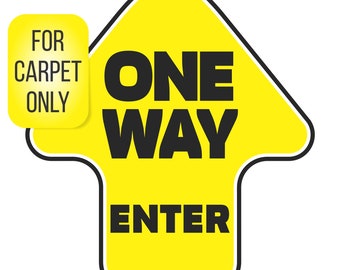 One Way Arrow Floor Decals 10 Pack Carpet | Anti-Slip Directional Safety Signs Warehouse School