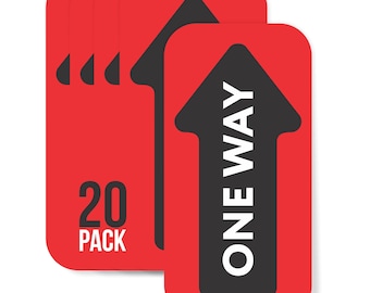 One Way Arrow Floor Decals 20 Pack | Anti-Slip Directional Safety Signs Warehouse Retail School