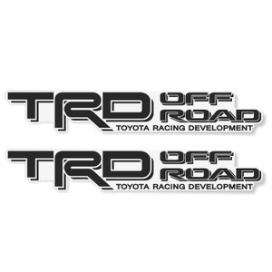 TRD OFF ROAD Toyota Racing Development Truck Black Decal Set of 2 Clear Vinyl Stickers
