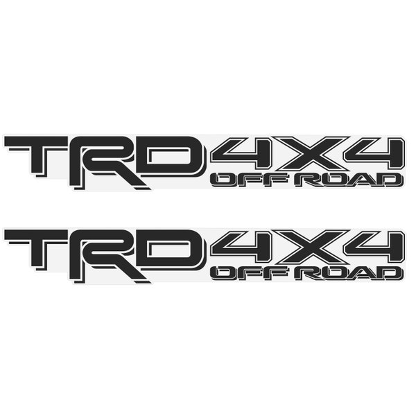 TRD 4x4 OFF ROAD Black Truck Decal Set of 2 Clear Vinyl Stickers for Toyota Tacoma Tundra