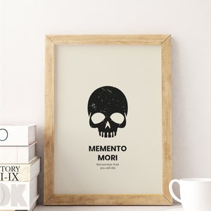 Memento Mori. Modern stoic wall art. Printable. Clean and Minimalist art