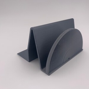 Now Playing record stand minimalist style in gray color