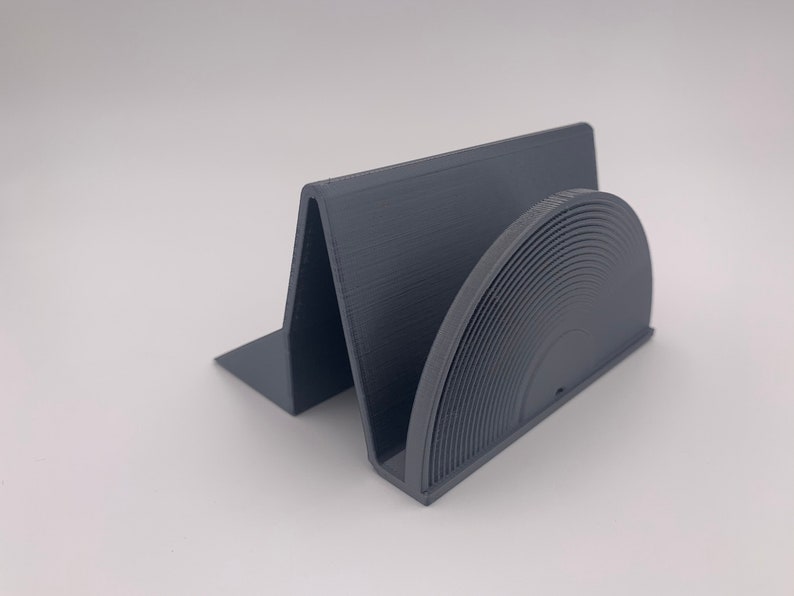 Now Playing record stand minimalist style in gray color