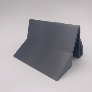 Now Playing record stand minimalist style in gray color