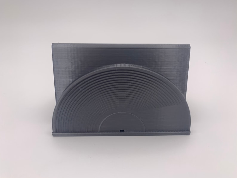 Now Playing record stand minimalist style in gray color