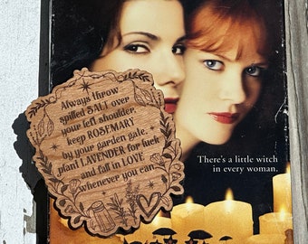 Practical Magic Inspired Cherry Wood Magnet
