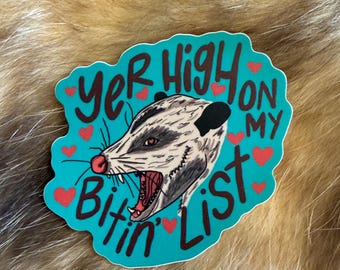 Bitin’ List Possum Sticker