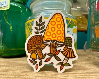 70s Merry Happy Mushroom Sticker