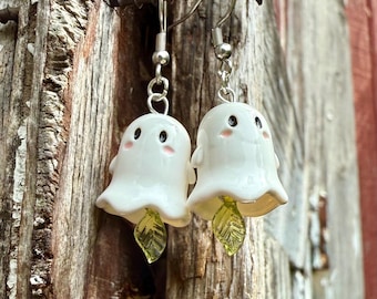 Ghostly Bellflower Fairycore Ghost Earrings