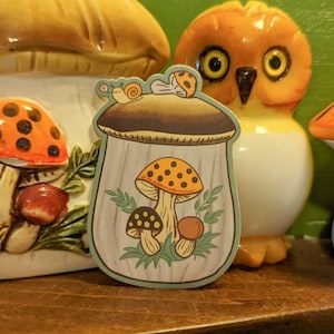 Merry Happy Mushroom Canister Snail Sticker