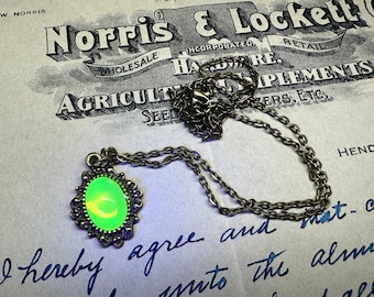 Uranium Glass Frame Necklace