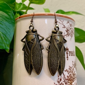 Cicada Earrings: Curious Charm, Hypoallergenic Hooks