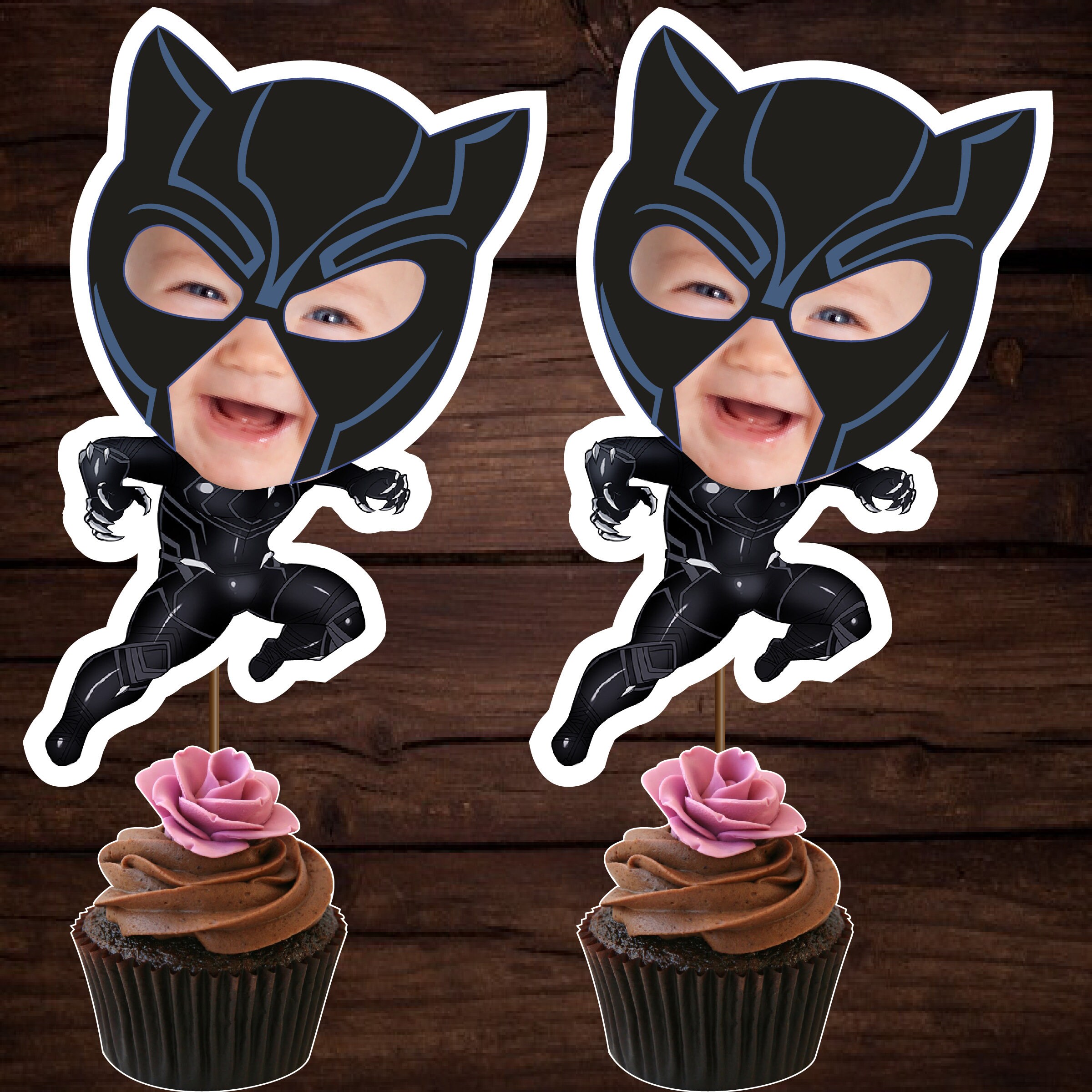 Black Panther Cupcake Toppers Black Panther Birthday Black | Etsy