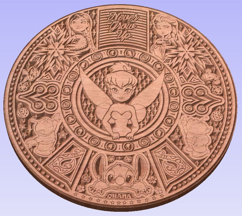 disney aztec calendar style dxf svg ai for laser engraving