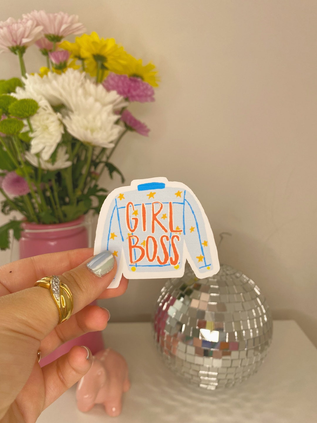 Girl Boss Jacket Sticker Etsy