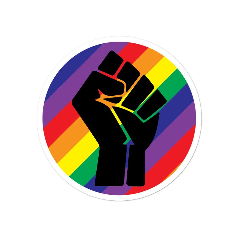 BLM Black Lives Matter Sticker Rainbow Flag Pride Version image 1