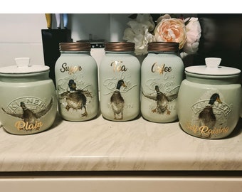 wrendale tea coffee sugar canisters