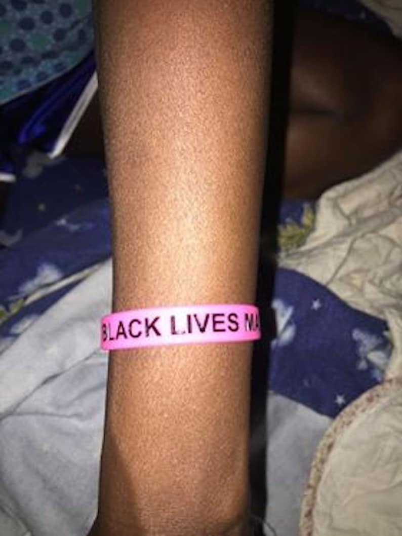 Hot Pink And Black Silicone Black Lives Matter Awareness And Support Wristbands Bracelets BLM