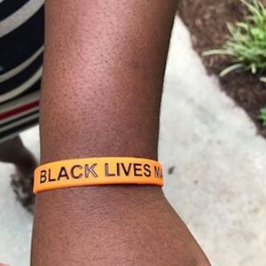 Hot Pink And Black Silicone Black Lives Matter Awareness And Support Wristbands Bracelets BLM