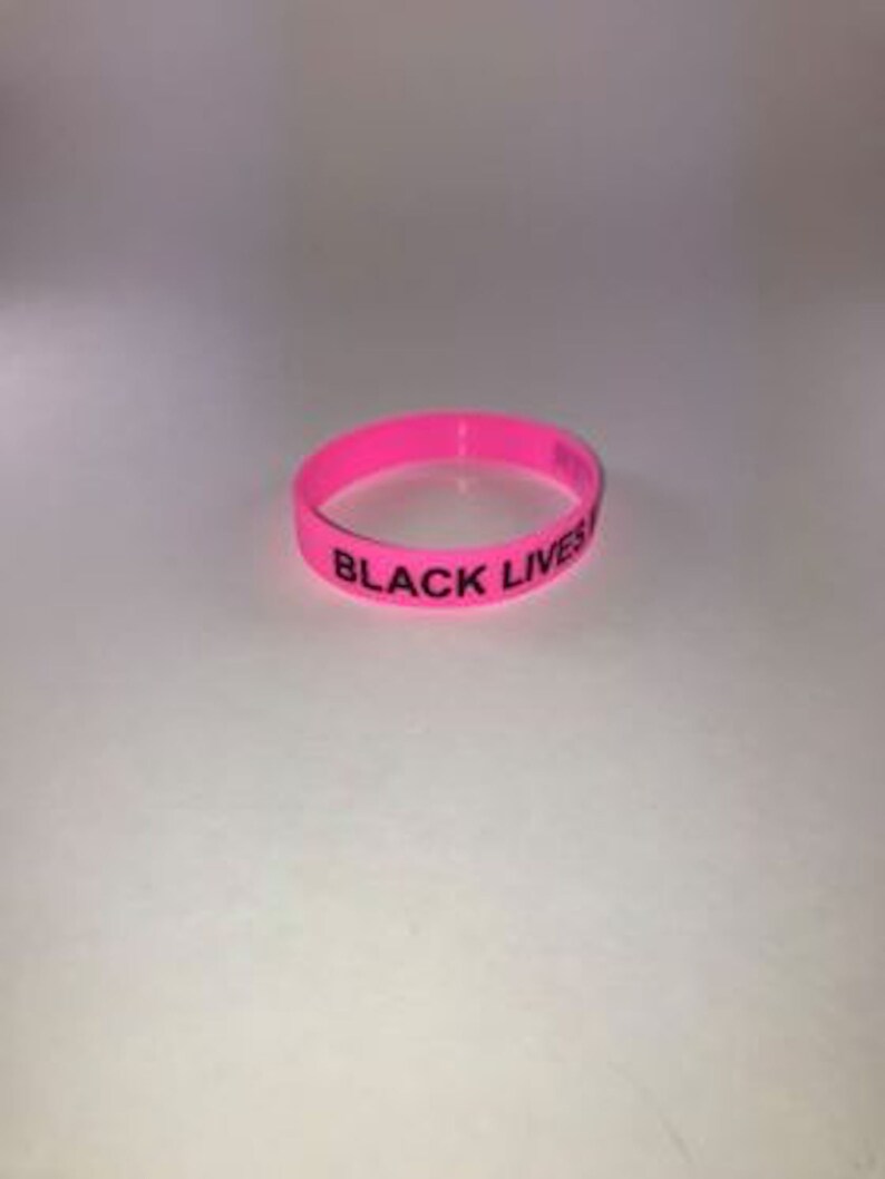 Hot Pink And Black Silicone Black Lives Matter Awareness And Support Wristbands Bracelets BLM