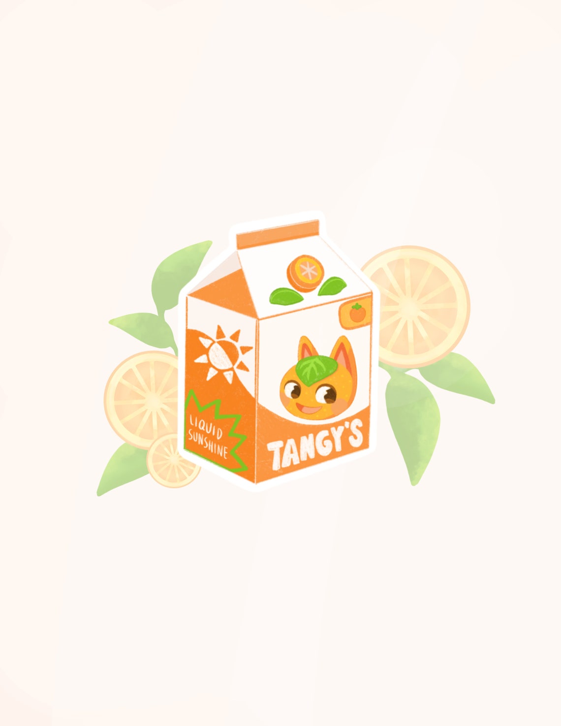 Tangy's Orange Juice Animal Crossing Vinyl Sticker Etsy