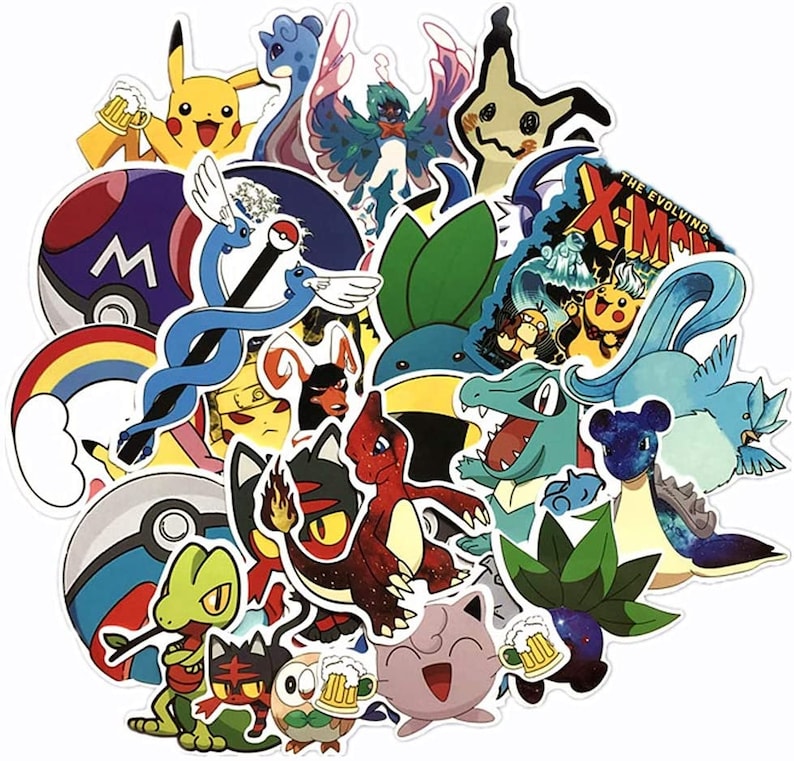 Pokemon Anime Sticker Pack of 45 Pokemon Decals for Laptops | Etsy