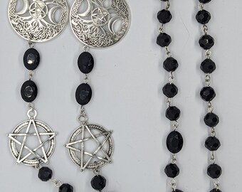 JESUS LOVE - Rosary Glasses Chain pentagram black/silver witchcraft